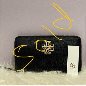 Tory Burch Black Britten Zip Continental